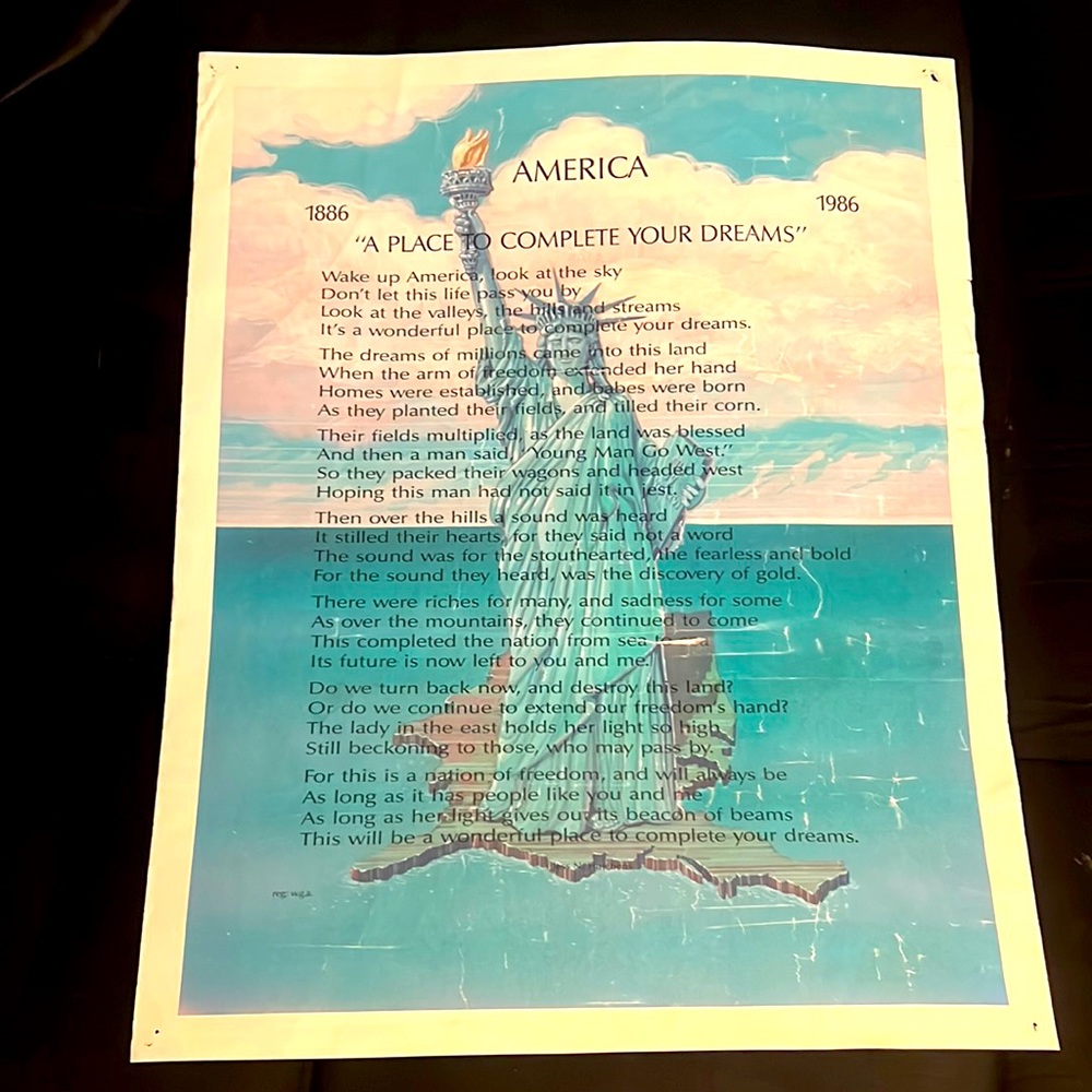 🇺🇸AMERICAN USA POSTER VINTAGE 1986 RARE NYC